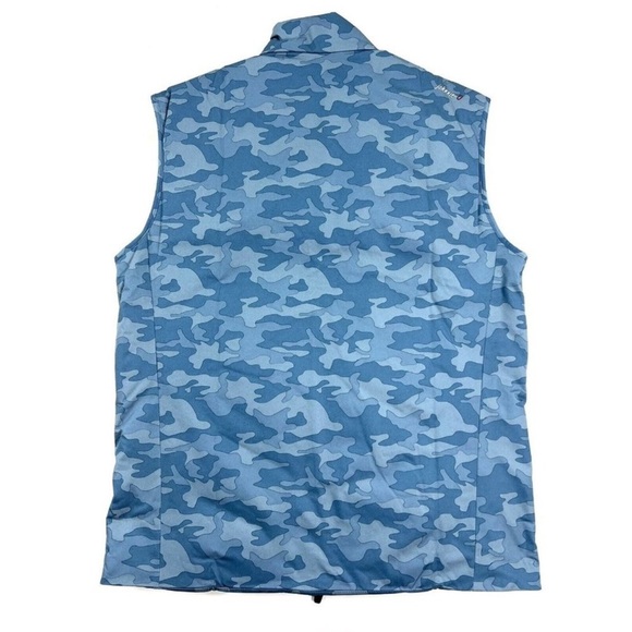 Johnnie-O Rippen 2 Way Zip Slate Blue Camouflage Puffer Vest-Size Medium-Golf - Picture 9 of 9